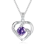 Colar feminino com pingente de coração banhado a prata 925 Joia de moda Ideal para presentear e demonstrar amor e carinho Design elegante e atemporal — foto 2