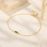 Pulseira de prata esterlina 925 com diamante verde, moda europeia e americana, corrente em O simples com zircônia, elegante e charmosa. — foto 11