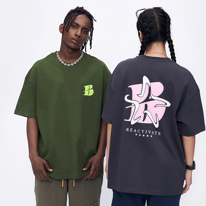 Title 2, Camiseta de manga corta estampada holgada y fre...