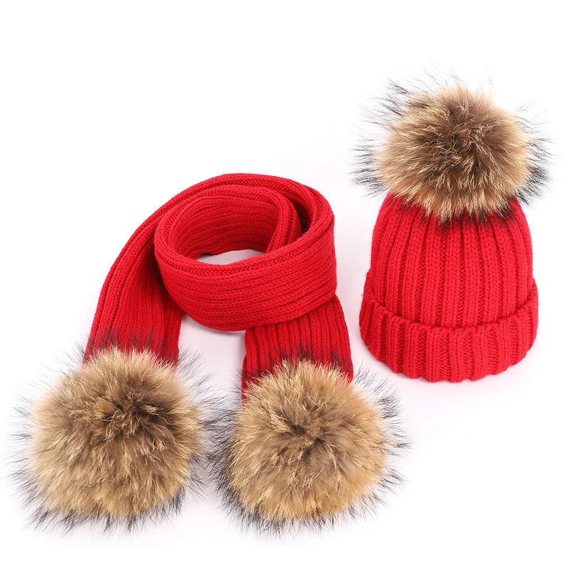 Title 4, Conjunto infantil de gorro e cachecol com pompo...