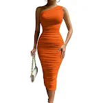 European And American Summer High-grade Slim-fit Oblique Shoulder Outer Wear Milk Silk Hot Girl Skirt — photo 12
