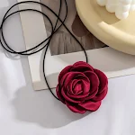 Colar de rosas artesanal europeu e americano, longo e criativo, gargantilha de flanela floral DIY, um acessório elegante e exclusivo. — foto 32