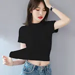 Women's Summer Slim Fit Autumn Korean Style Short Sleeve Cotton — photo 2