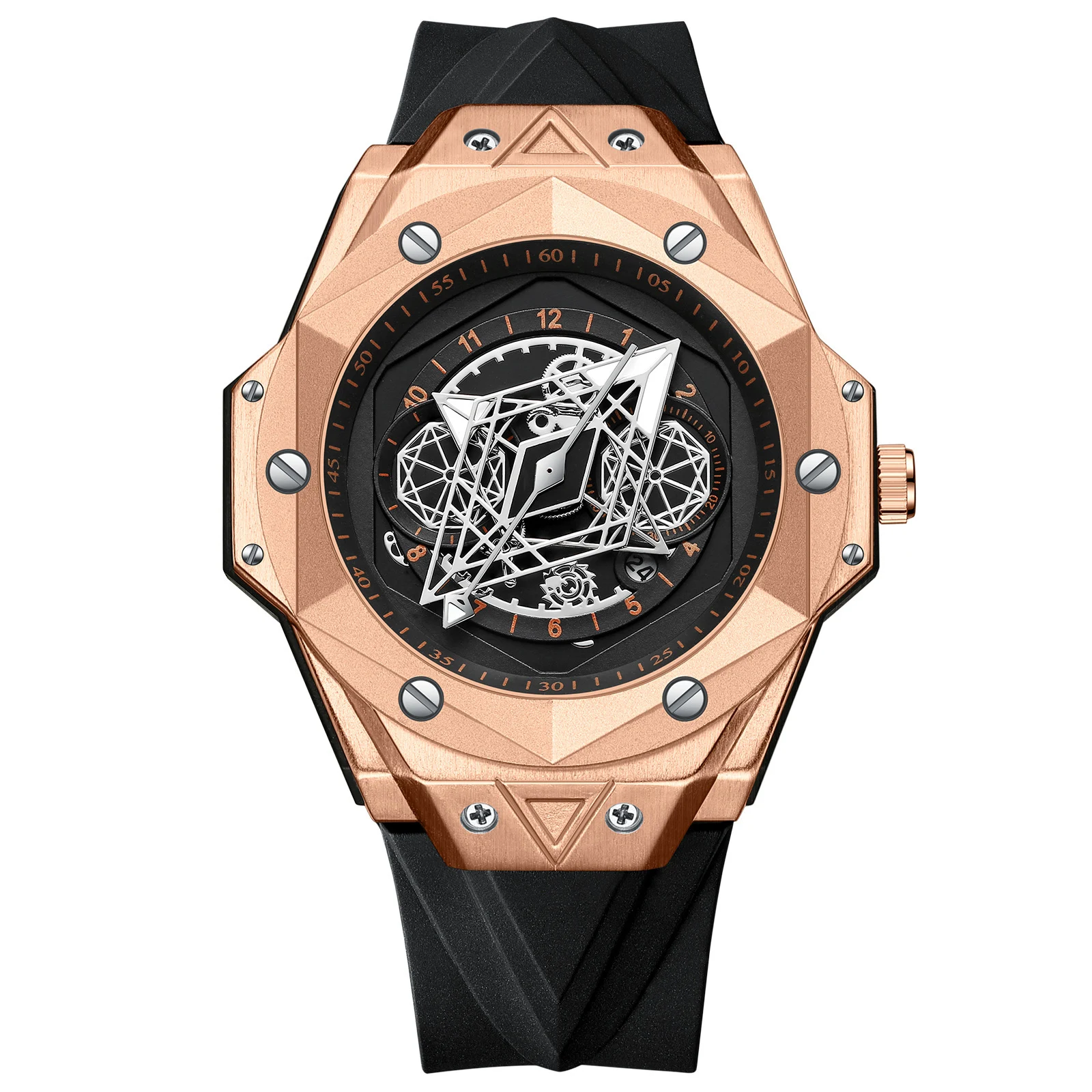 Novo Relógio de Quartzo Masculino de Silicone Impermeável, Fashion e Criativo, Design Moderno e Resistente à Água, Perfeito para o Seu Estilo — foto 6