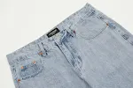 Wash light color denim straight-leg pants casual loose trousers. Comfortable, relaxed fit jeans perfect for everyday wea — photo 6