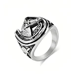 Anel pulseira de aço inoxidável com cabeça de cavalo retro, moda para homens e mulheres. Um acessório estiloso e durável, perfeito para uso diário. — foto 6