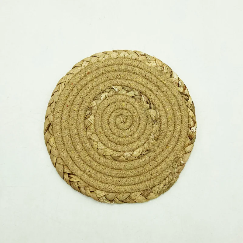 Jogo americano de corda de algodão e palha para casa, resistente ao calor e fácil de limpar, perfeito para proteger sua mesa com estilo. — foto 2