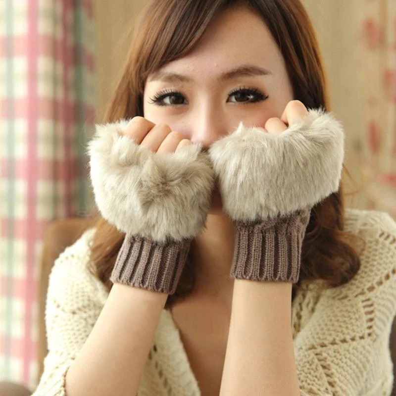 Title 2, Thermal Womens Half Finger Polyester Gloves