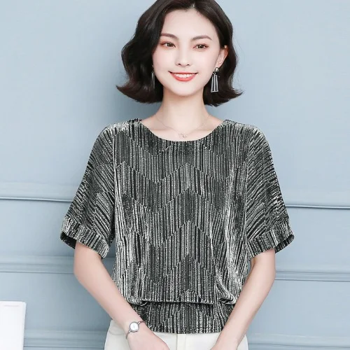Title 8, Bat Sleeve Loose T-shirt Womens Short Sleeve M...