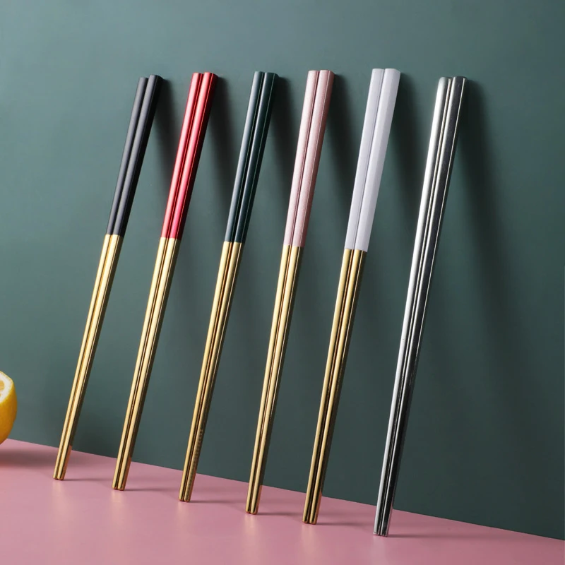 Colorful Stainless Steel Chopsticks Non-slip for Home Enjoy your meals with these durable and stylish chopsticks, design — photo 13