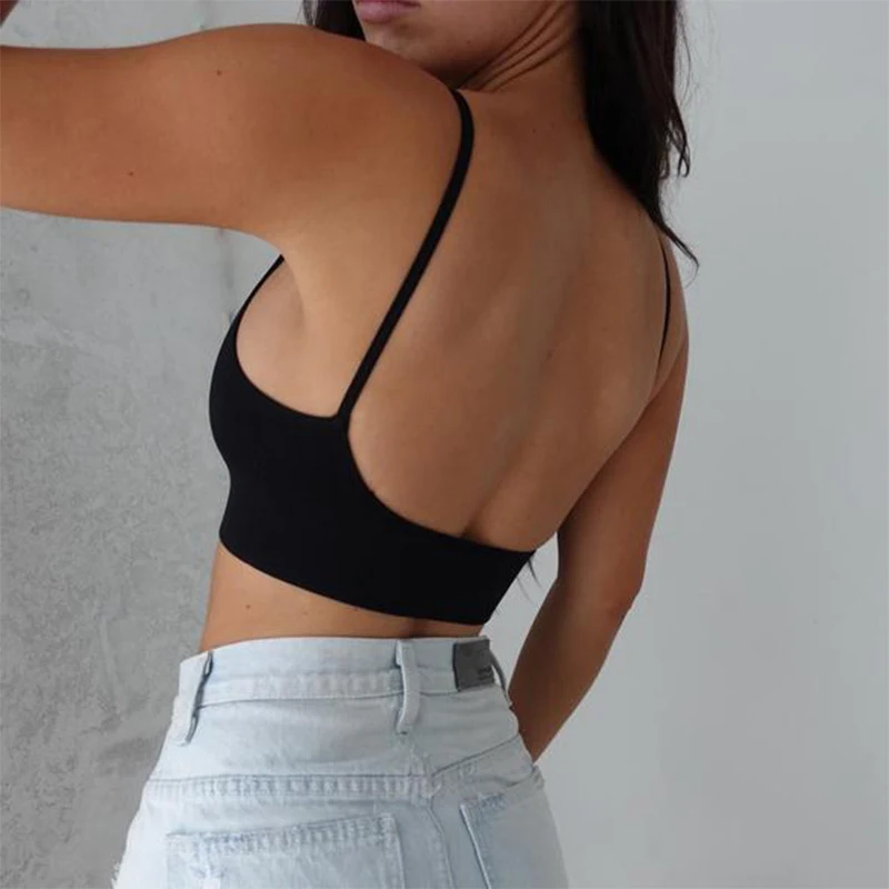 Title 10, Solid color sexy navel camisole