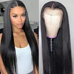 Peruca Front Lace Cabelo Liso Longo Turbante Preto Fibra Química Estilo Natural e Versatilidade Proteção Capilar Ideal — foto 3