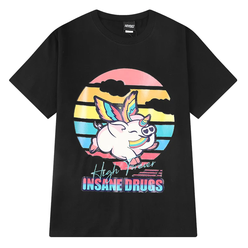 Title 1, Short-Sleeved T-Shirt Mens Loose Cotton T-Shir...