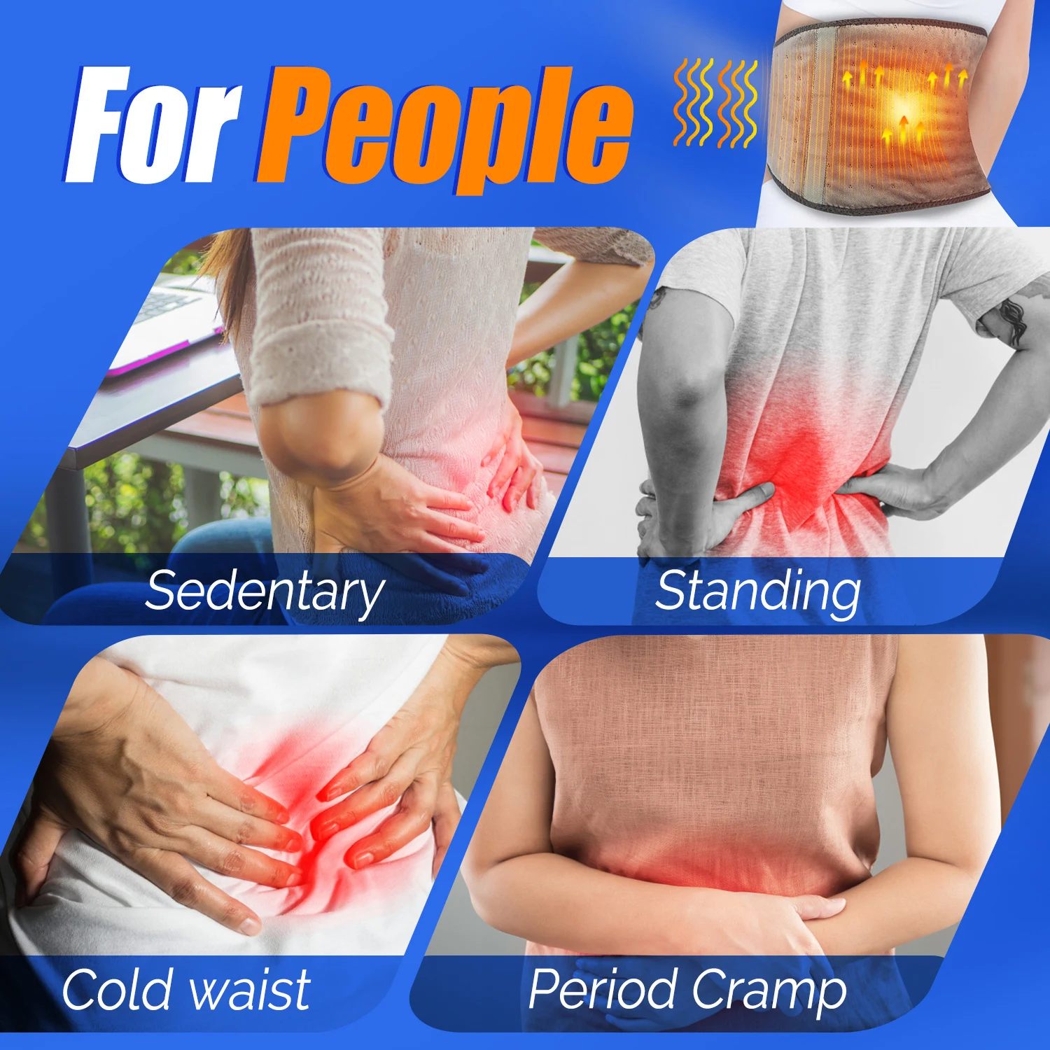 Red Light Heating Massage Waist Supporter. Electric heating, warm compress, and spontaneous heating belt for back pain r — photo 3