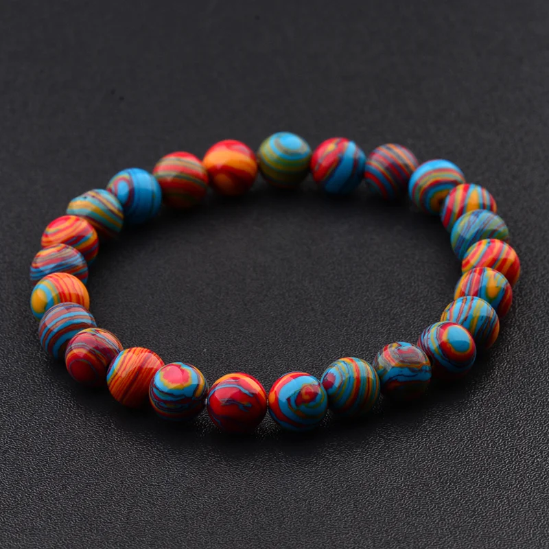 3 -stijl kleurrijke chakra stenen kralen vrouwelijke armband — foto 3