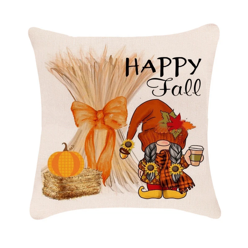 Capa de almofada de abóbora de Halloween de outono para sofá de carro, perfeita para decoração, trazendo conforto e clima festivo. — foto 1
