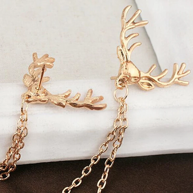 Broche masculino com cabeça de veado, corrente de borla europeu e americano, para um visual elegante e sofisticado. — foto 2