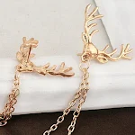 Broche masculino com cabeça de veado, corrente de borla europeu e americano, para um visual elegante e sofisticado. — foto 2