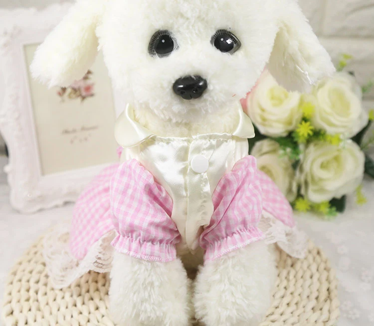 Title 3, British Style Cotton Plaid Dog Pet Clothes. Dre...