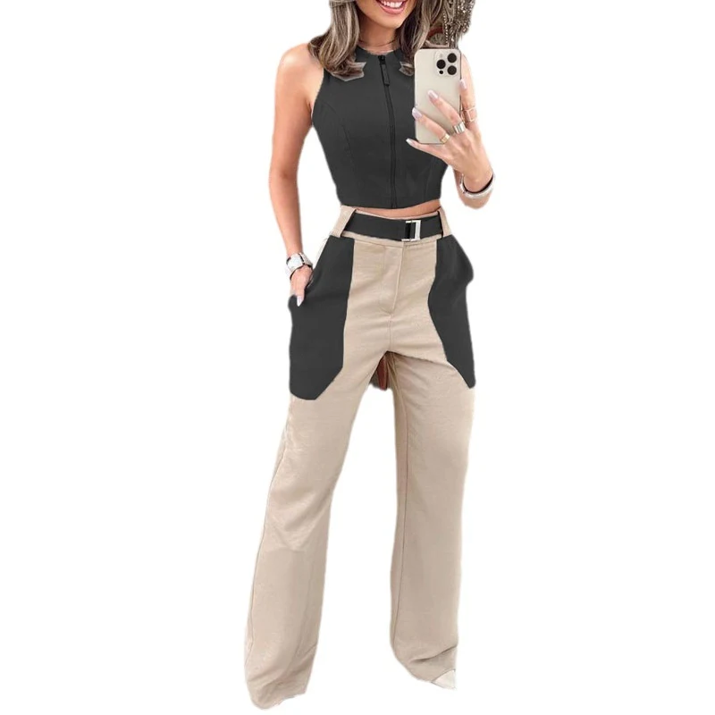 Title 7, Summer Fashion Casual Vest Belt Blouse And Pants