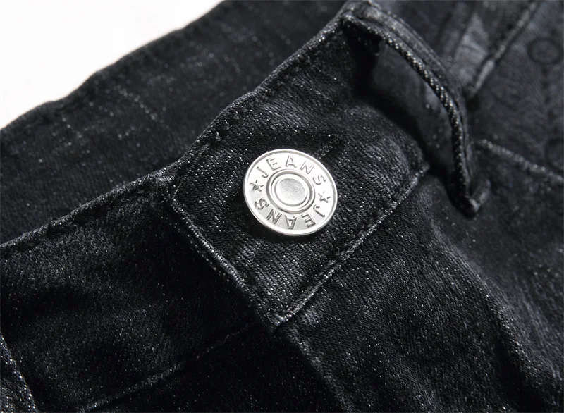 Title 4, Jeans skinny punk masculinas de cintura média c...