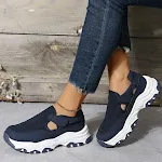 Scarpe sportive in mesh da donna moda outdoor tacco piatto punta rotonda stile preppy scarpe da corsa leggere e traspiranti — foto 7