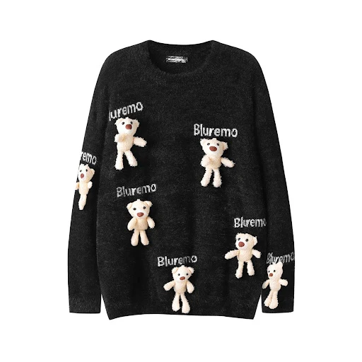 Title 6, Lustiger Cartoon Bärenpullover für Herren mit B...