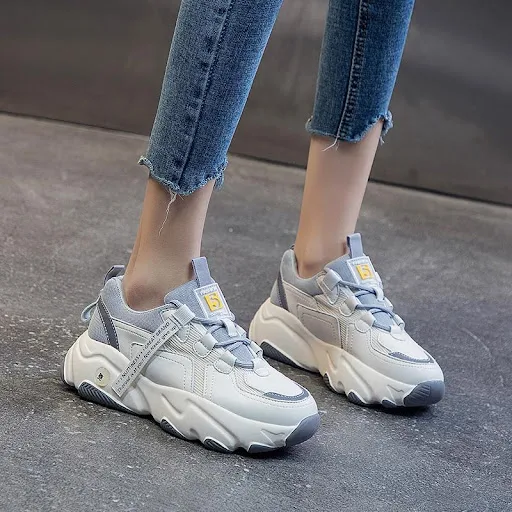 Title 10, Genuine Leather Womens Platform Casual Sneaker...