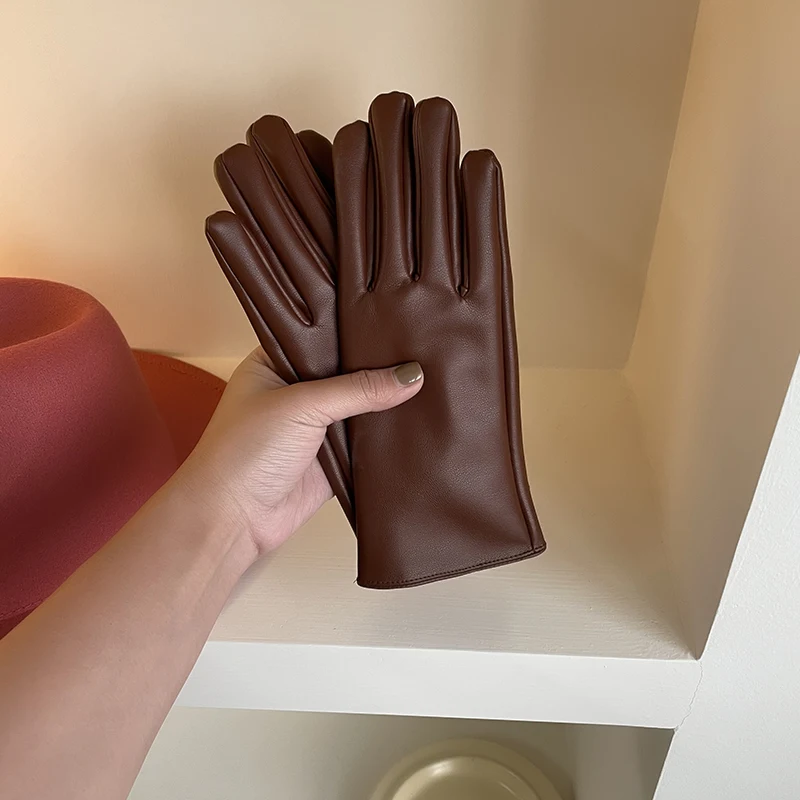 Title 13, Five Finger PU Leather Gloves For Cycling