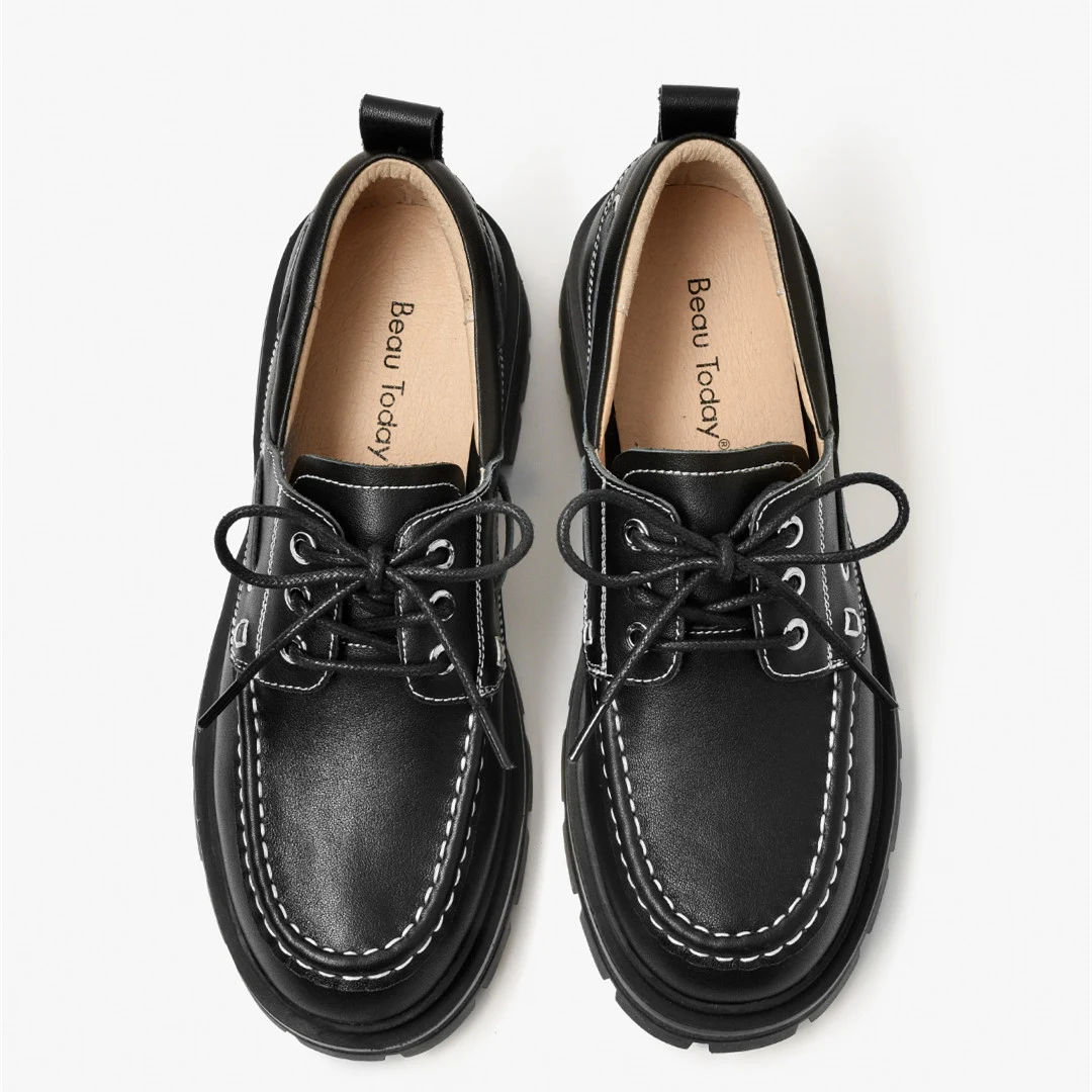 Title 3, Summer Womens British Style Soft Leather Platf...