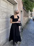Vestido Romântico Francês Preto com Design nas Costas Elegância Feminina Sofisticada Perfeito para Ocasiões Especiais Conforto e Estilo para Mulheres — foto 5