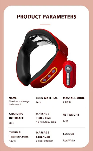 Title 3, Four-Head Electric Pulse Neck Massager Far Infr...