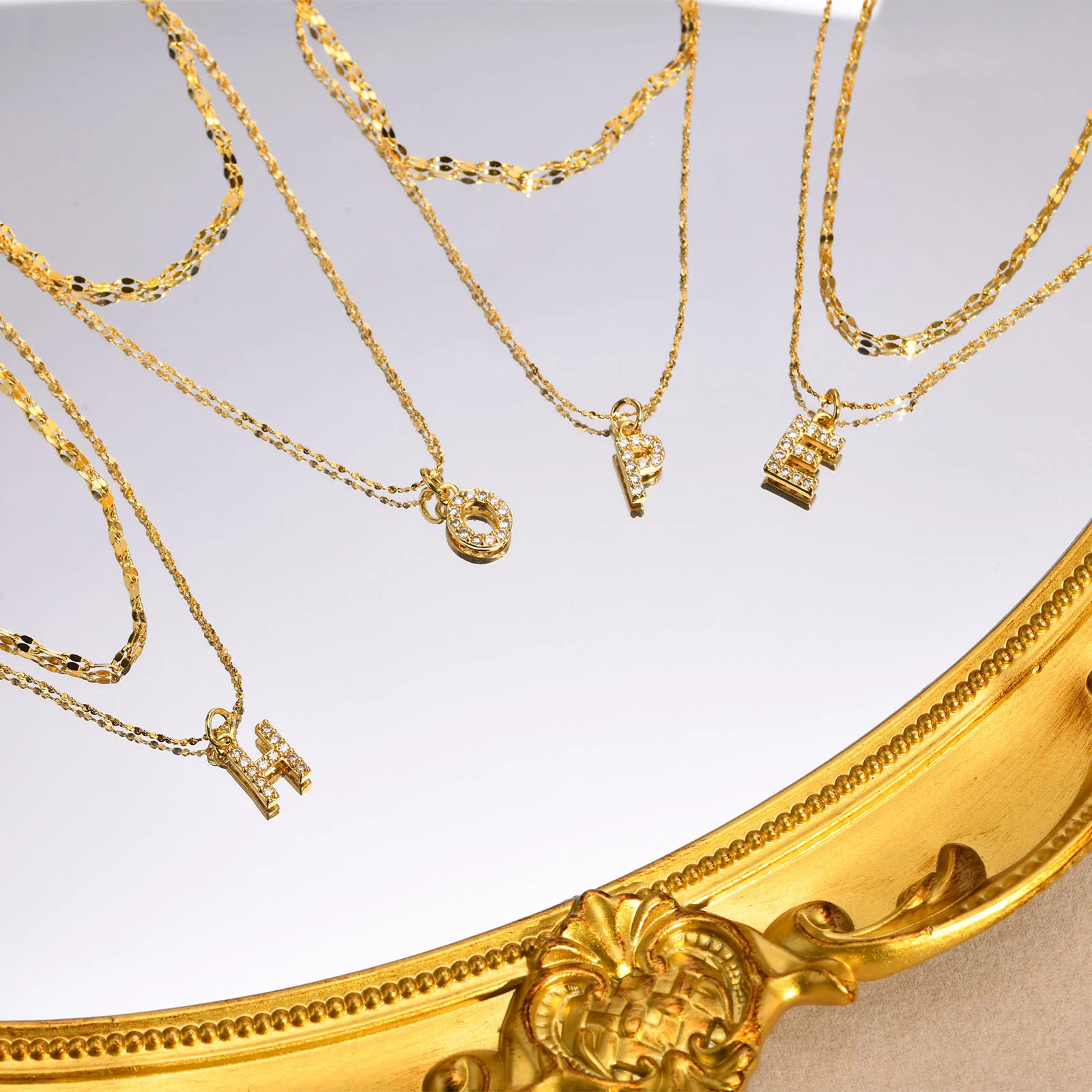 Colar feminino aço inoxidável 26 letras incrustadas zircônia estrela brilhante pingente com iniciais — foto 28