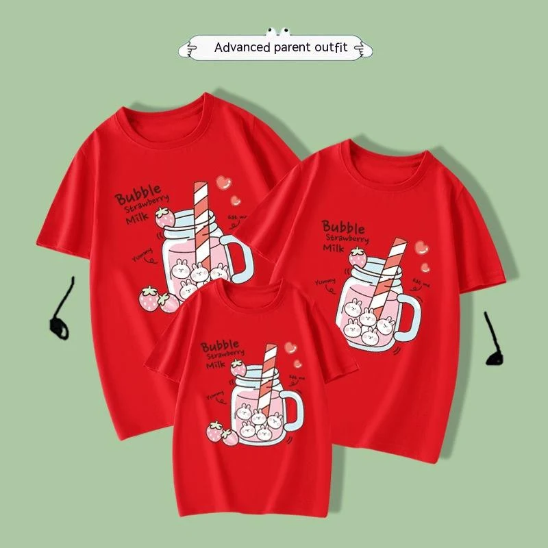 Cute Strawberry Girl T-shirt Short Sleeve for girls. Comfortable and stylish, perfect for everyday wear and summer adven — photo 2