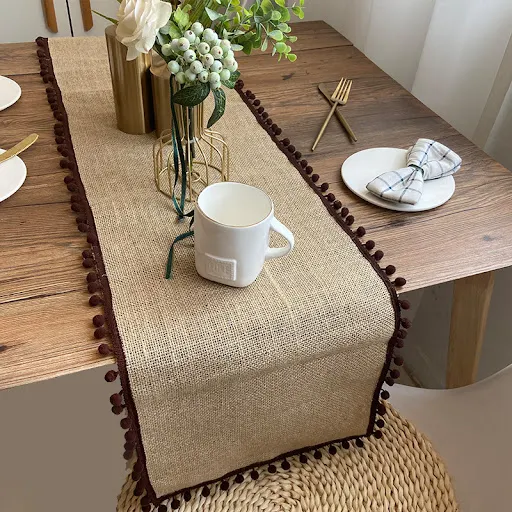 Title 5, Bandeira de mesa de juta para decoração Enfeite...