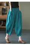 Women's Loose Cotton and Linen Lace-up Bloomers Pants. Comfortable, breathable, and stylish summer pants. Perfect for ca — photo 12
