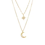 Maan dubbellaagse ketting voor dames, niche design sleutelbeenketting. Een stijlvolle ketting die elegantie toevoegt aan je outfit. — foto 5