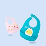 Babador com bolso para arroz para bebês Alimentação sem bagunça Fácil de limpar Proteção contra manchas e derramamentos para bebês — foto 1