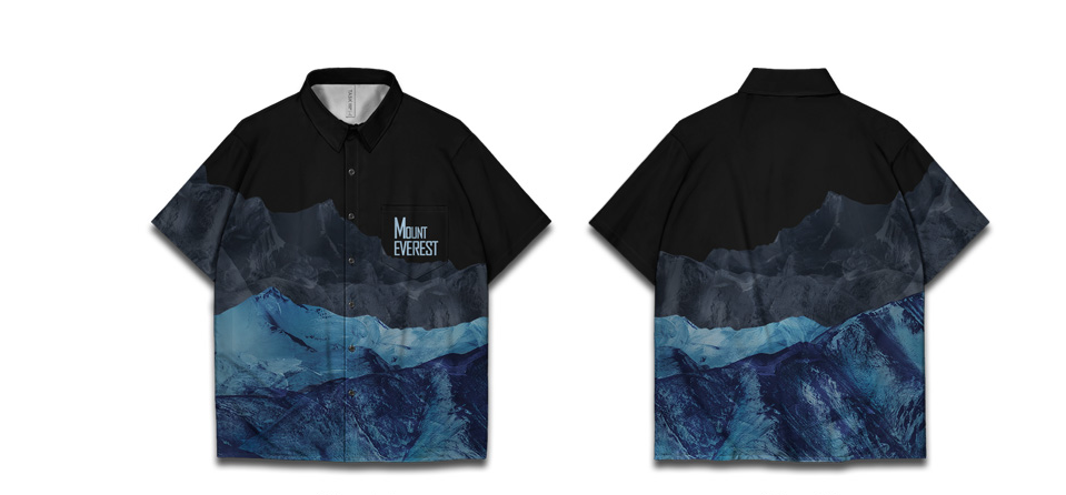 Mountain Oil Painting Trend Short Sleeved Shirt. Wear the beauty of nature. Comfortable and stylish. Perfect for summer — photo 3