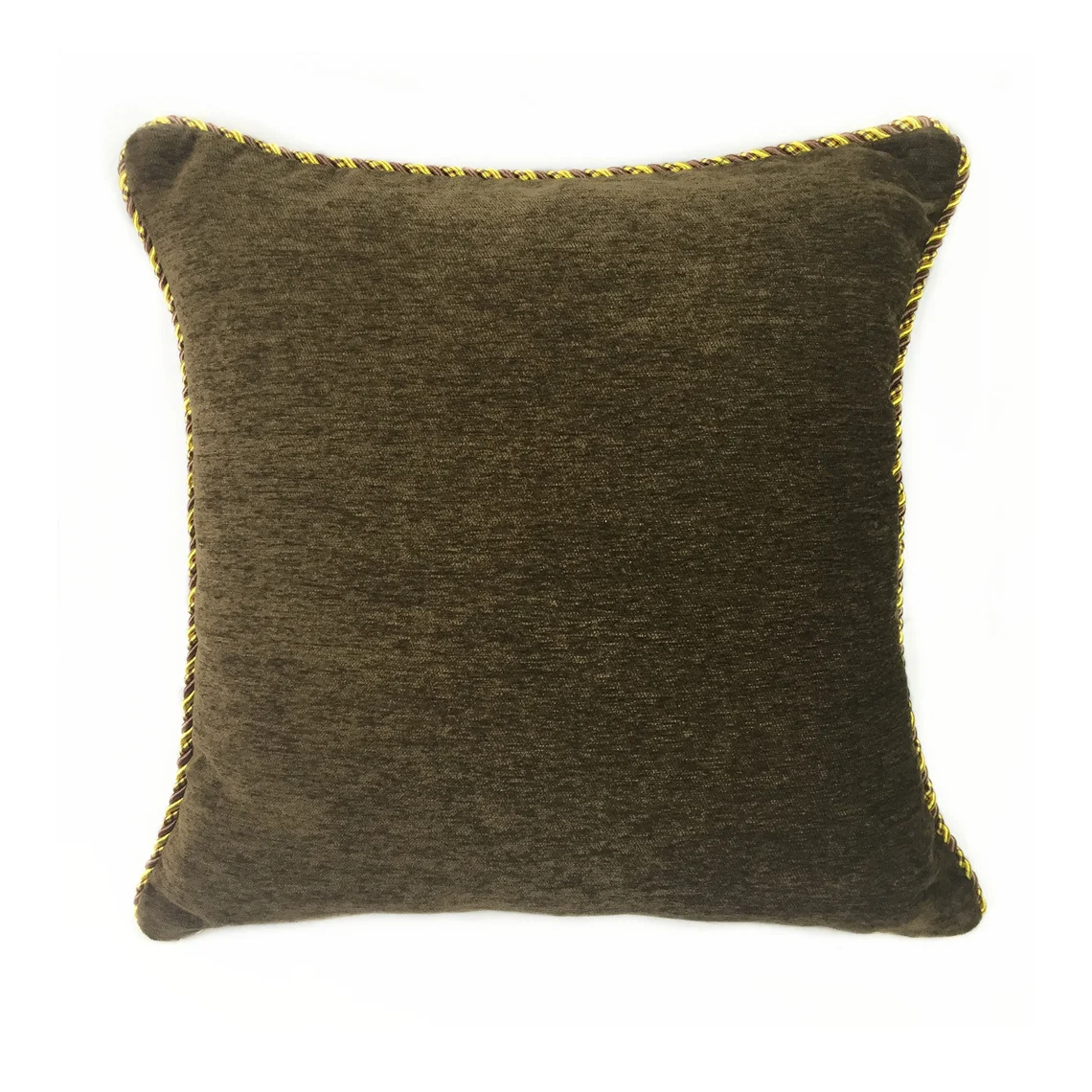 Capa de almofada floral clássica de algodão chenille marrom para sofá da sala, adiciona charme e aconchego ao seu lar. — foto 3