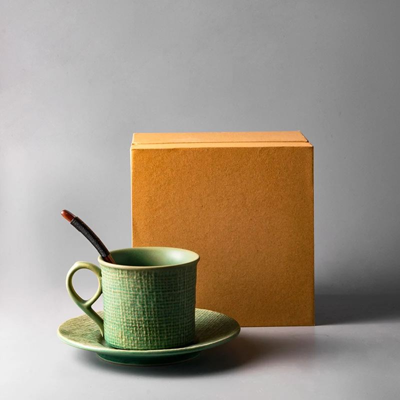 Title 3, Taza de café y platillo de cerámica artesanal p...
