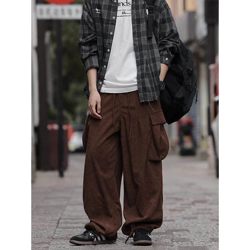 Men's Loose Cargo Pants Corduroy Casual Pants Comfortable and Stylish Corduroy Pants with Pockets Perfect for Everyday W — photo 3