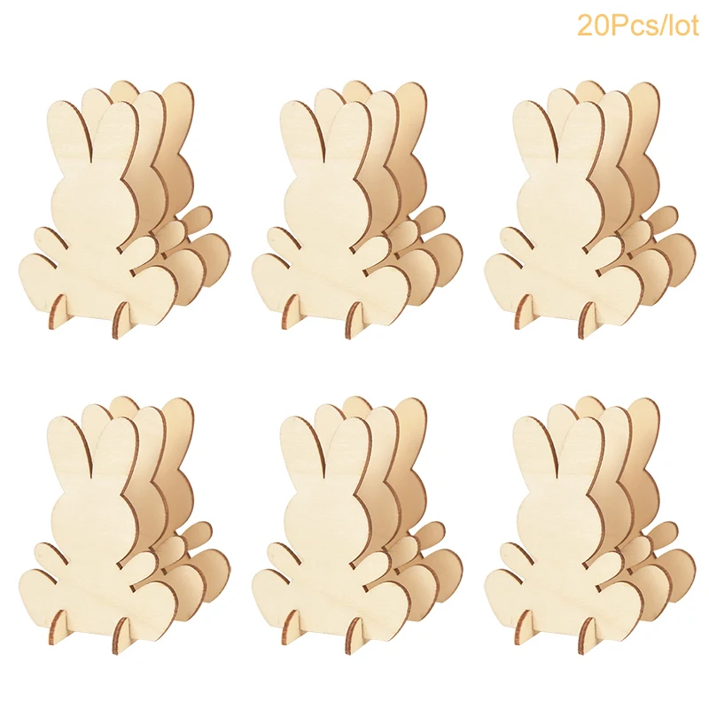 Enfeite de coelho 3D estereoscópico de madeira com gravação a laser, ideal para decoração e presentes personalizados e exclusivos. — foto 4