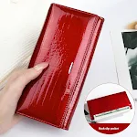 Women's Long Genuine Leather Cowhide Wallet offers secure storage and elegant style. Keep your essentials organized and — photo 7