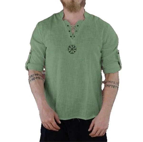 Camisa feminina de algodão e linho bordada manga longa, leve e elegante, perfeita para looks frescos na primavera e verão. — foto 5