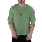 Camisa feminina de algodão e linho bordada manga longa, leve e elegante, perfeita para looks frescos na primavera e verão. — foto 5