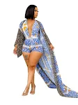 Three-piece shawl bikini shorts swimsuit for a stylish and comfortable beach or poolside look. Enjoy your summer with th — photo 2