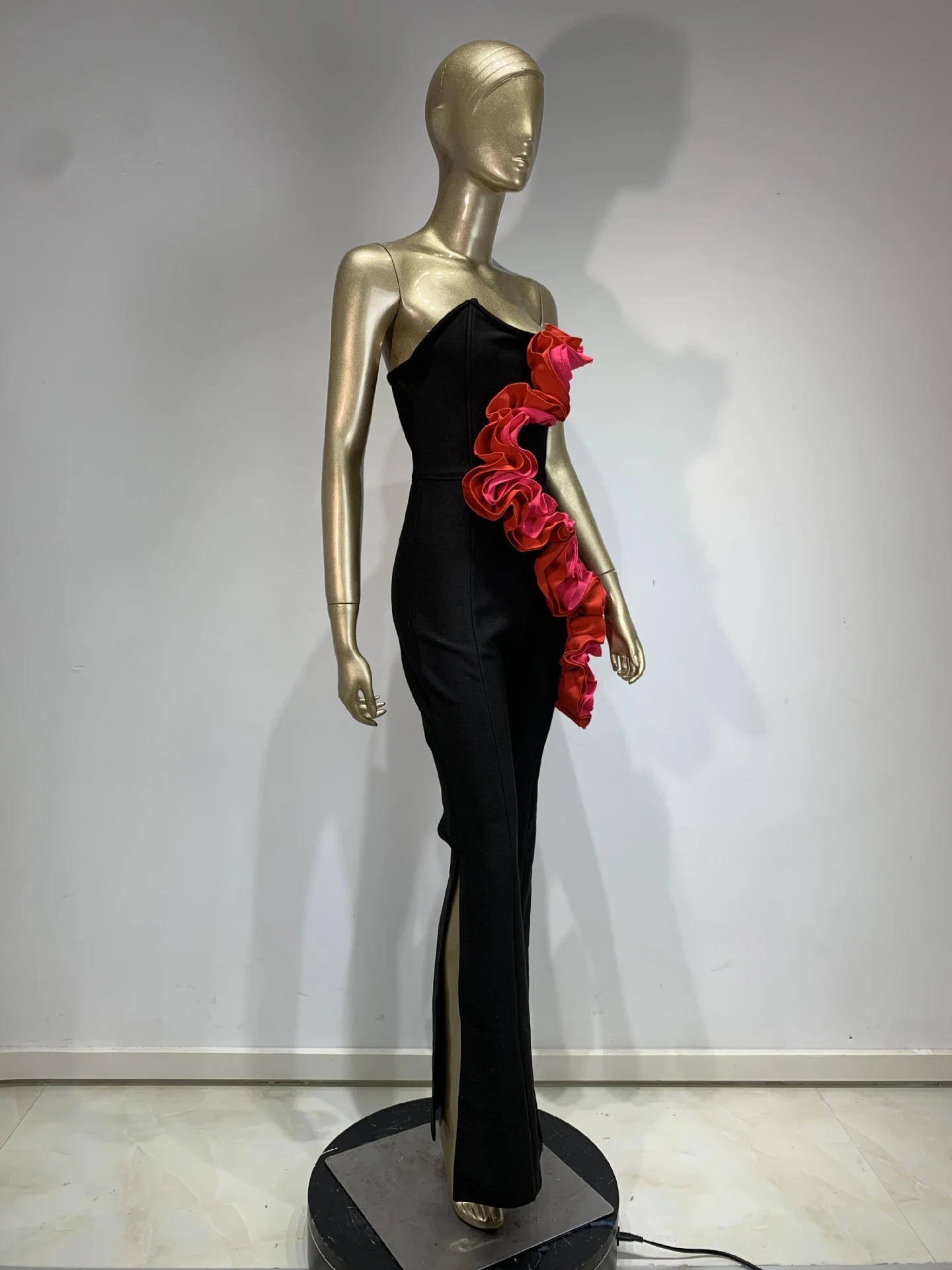 Title 5, Bandage Fashion Tube Top Red Applique Wide Leg ...