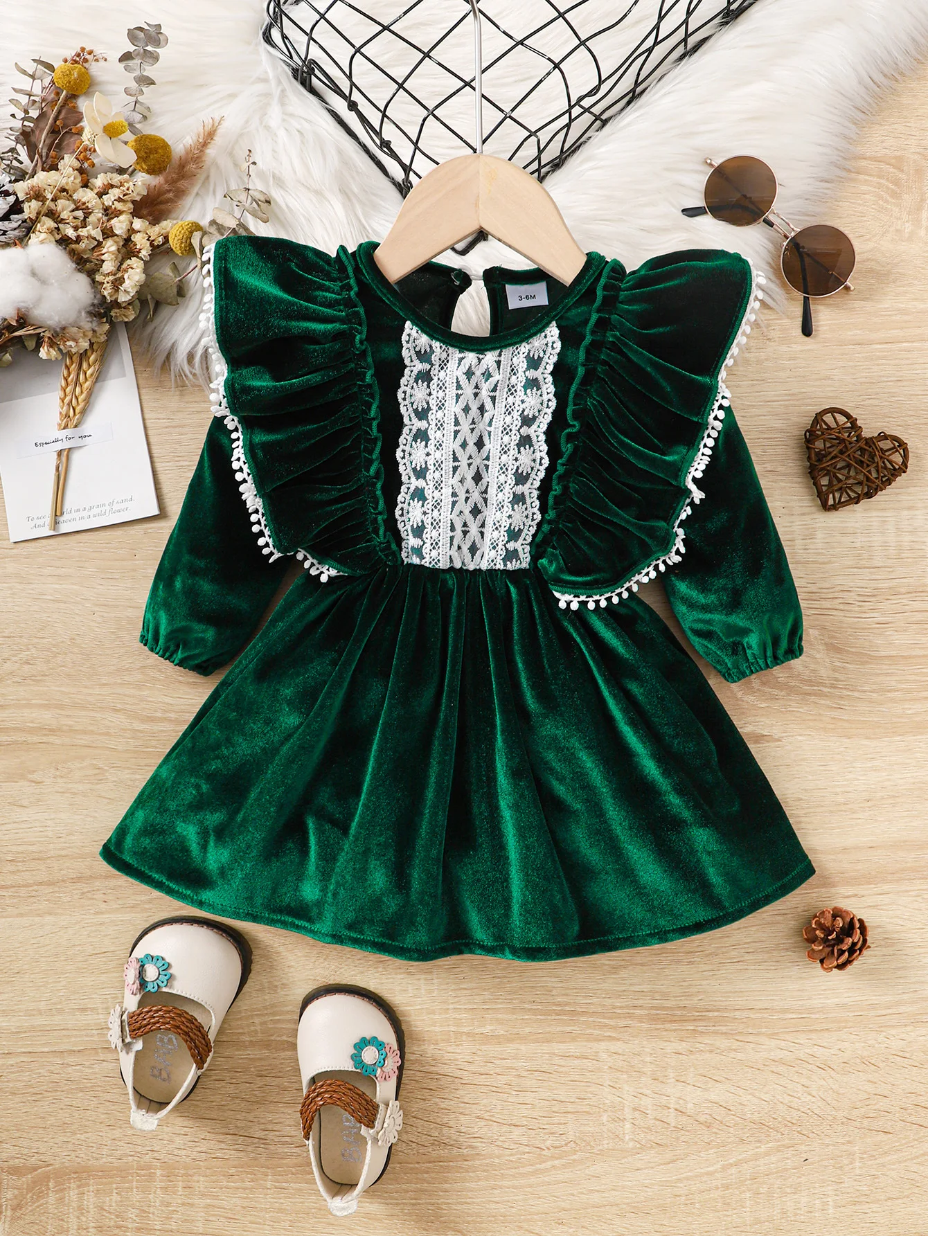 Kinder lange polyester jurk met lange mouwen, comfortabel en stijlvol voor meisjes. Perfect voor dagelijks gebruik en speciale gelegenheden, onderhoudsvriendelijk. — foto 14