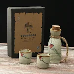 Japanese Retro Sake Wine Warmer Gift Box Set Hot Wine Shochu Pot Ceramic Wine Cup White Wine Household Wine Glass Set. — photo 31